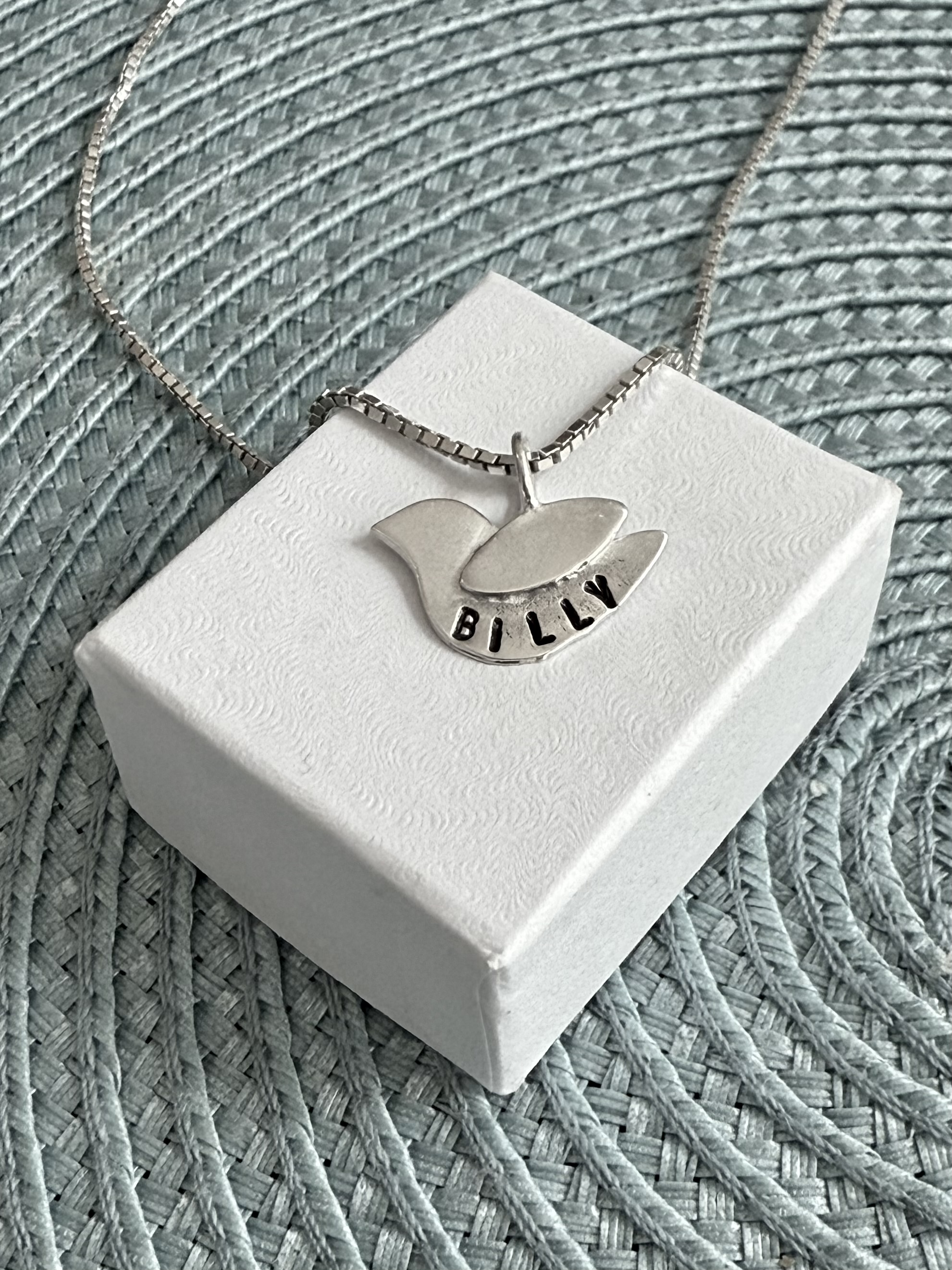 Personalized dove pendant necklace